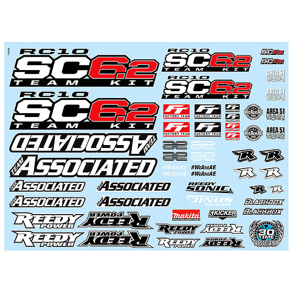 Team Associated SC6.2 Decal Sheet AS71154