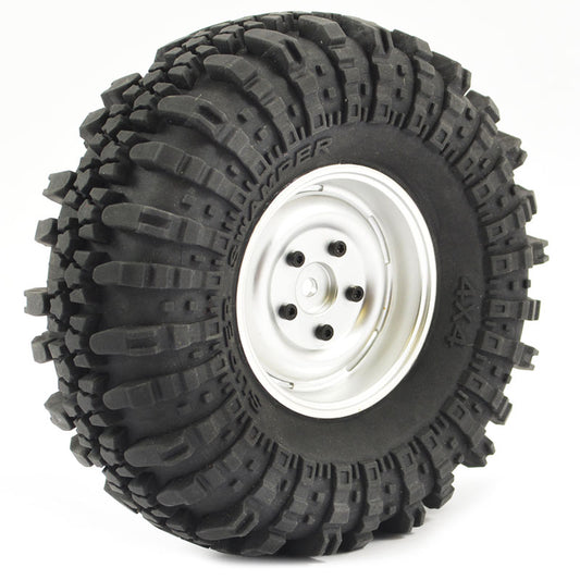 Fastrax 1:10 Crawler Swamper 1.9 Scale Wheel ø118mm Tyre (Silver) FAST1268S