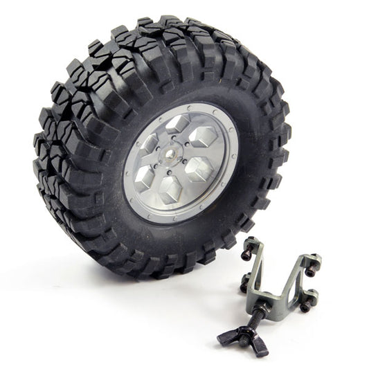 FTX Outback Spare Tyre Mount & Tyre/Wheel (Grey) FTX8249