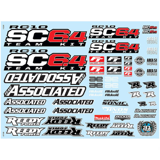 Team Associated RC10SC6.4 Decal Sheet AS71180