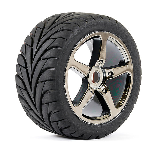 Fastrax 1:8 Truggy Eagle MTd 5-Spoke Bk Chrome 0 Offset(Pr) FAST1092BC-0