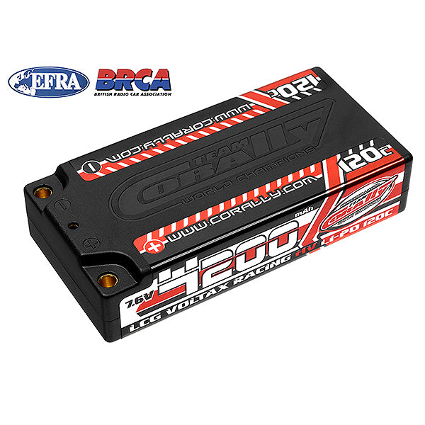 Corally Voltax 120C LiPo Hv Battery 4200 mAh 7.6V Lp/Lcg Shorty 2S 4mm Bullit C-49600