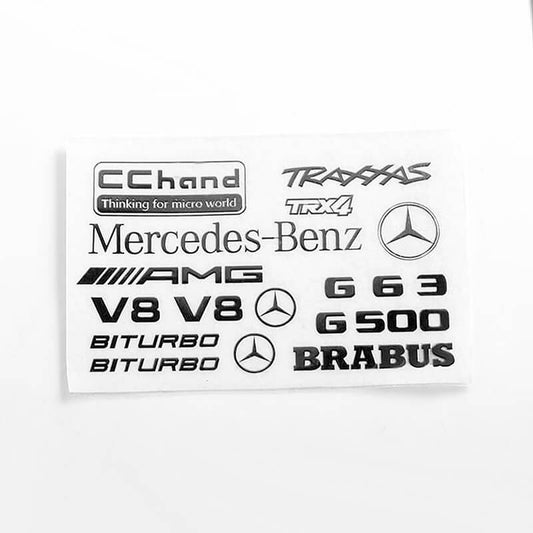 RC4WD Steel Logo Decal Sheet for Traxxas TRX-4 Mercedes-Benz G-500