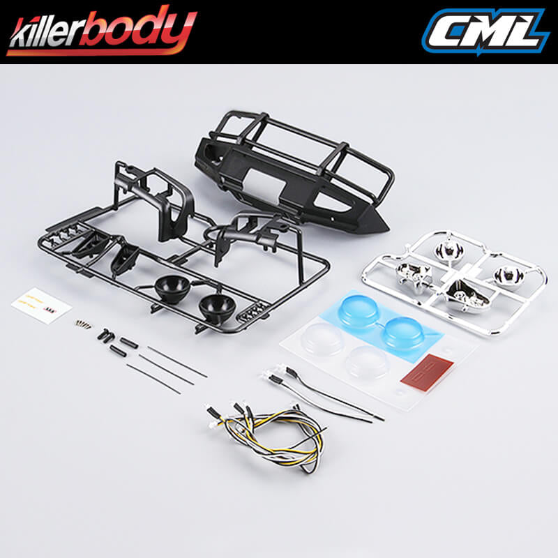 Killerbody 1:10 Alloy Bumper w/Leds Upgrade Sets Matte-Black KB48718