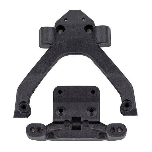Team Associated RC10B6.4/T6.4 FR Top Plate & Mount Angled Carbon AS71183