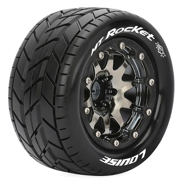 Louise RC MT-Rocket 1:10 Soft Bead-Lock/1/2 Offset Hex 12mm Black Chrome L-T3307SBCH