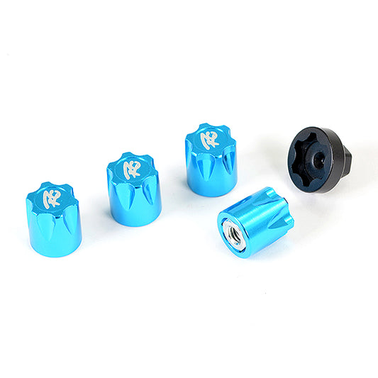 Fastrax Antidust Aluminium M4 Wheel Nut Covers (4Pc) - Blue FAST2387BL