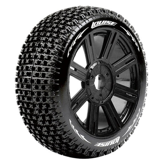 Louise RC B-Pirate 1:8 Fr/Rr Soft Hex 17mm Spoke Black L-T3126SB