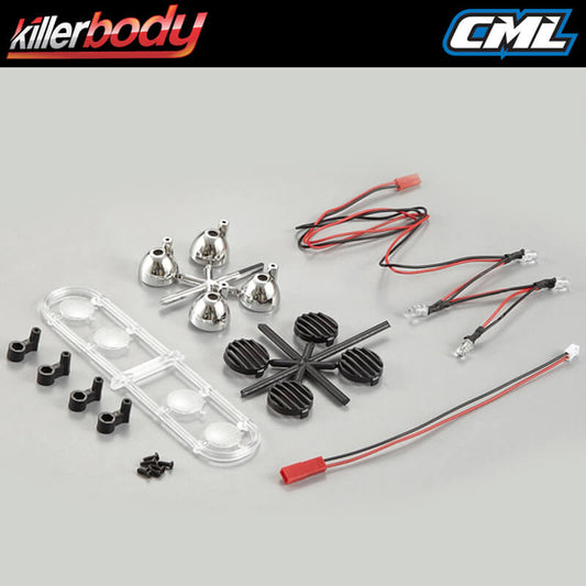 Killerbody Black Spot Lights w/Led Unit Set (4) KB48510
