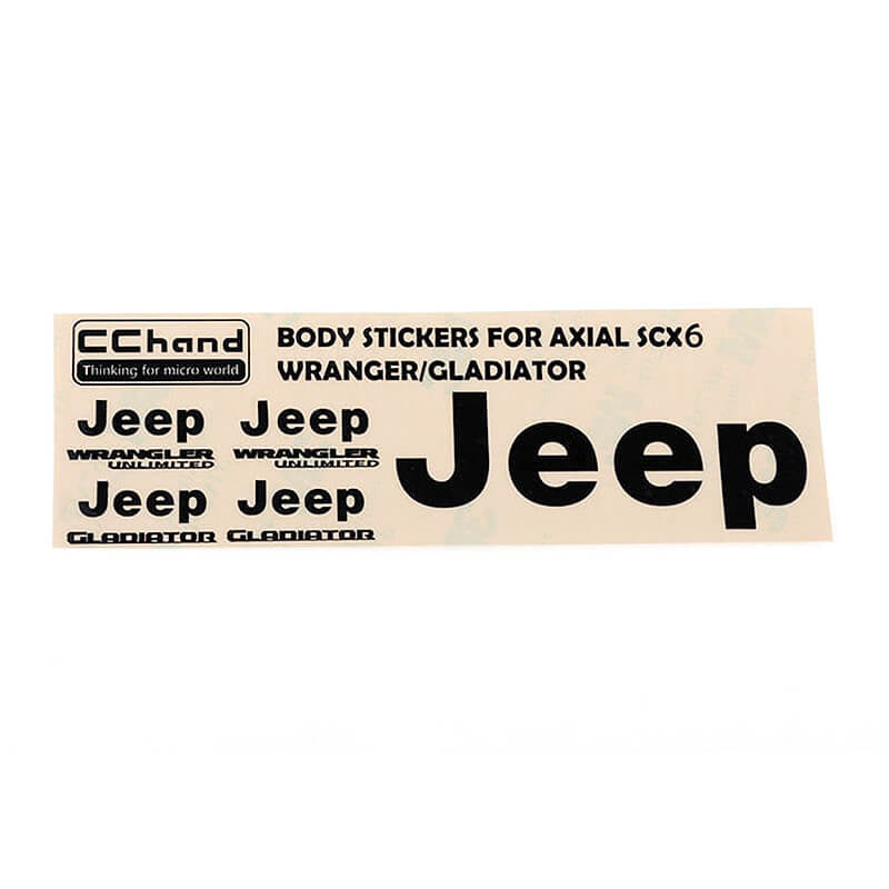 RC4WD Metal Logo Decal Sheet for Axial 1:6 SCX6 Jeep Wrangler (Black)