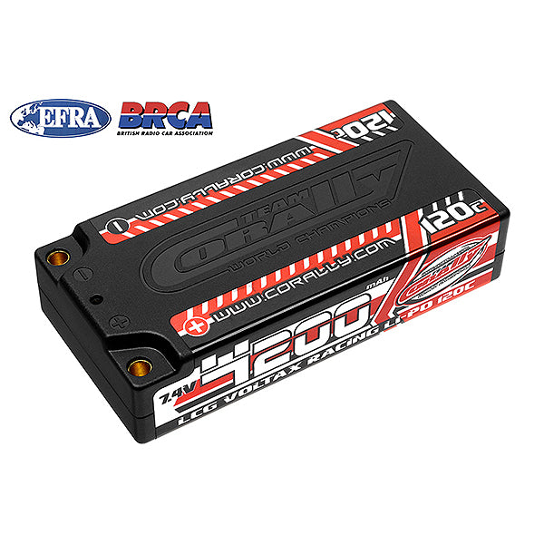 Corally Voltax 120C LiPo Battery 4200mAh 7.4V Lcg Shorty 2S 4mm Bullit C-49500