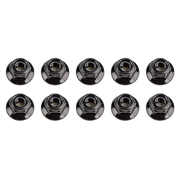 Team Associated M5 Locknuts, Flanged, Black AS25945