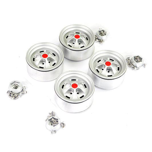 Fastrax Aluminum Beadlock Star 1.9" Wheels - Silver (4Pc) FAST0140S