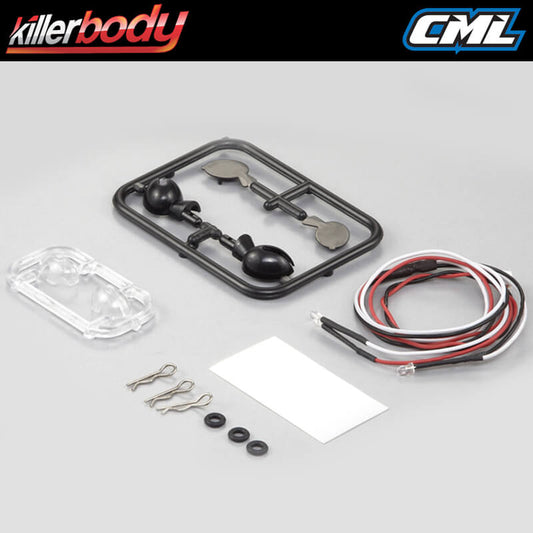 Killerbody Wing Mirror "C" w/L Ed Unit Set 1:10 Touring Car KB48359