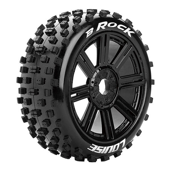 Louise RC B-Rock 1:8 Fr/Rr Soft Hex 17mm Spoke Black L-T3270SB