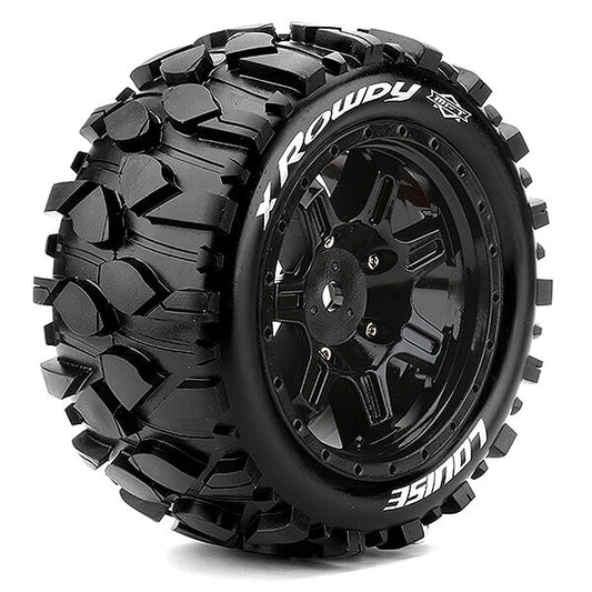 Louise RC X-Rowdy Black Xmaxx Mounted 24mm Hex L-T3351B