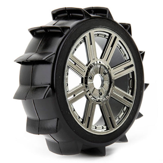 Fastrax 1:8 Paddle Mounted On 8-Spoke Black Chrome (Pr) FAST1025BC