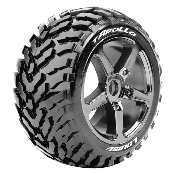 Louise RC T-Apollo 1:8 Fr/Rr 0 Offset Black Chrome L-T3252SBC