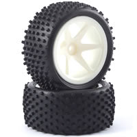 Fastrax 1:10 Mounted Buggy Tyres Lp 'Stub' Rear (Spoked) FAST0047S