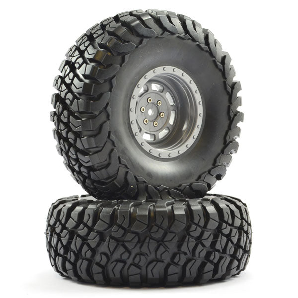 FTX Mauler 2.2" All Terrain Tyres Pre-Glued On Grey Wheels FTX8766G