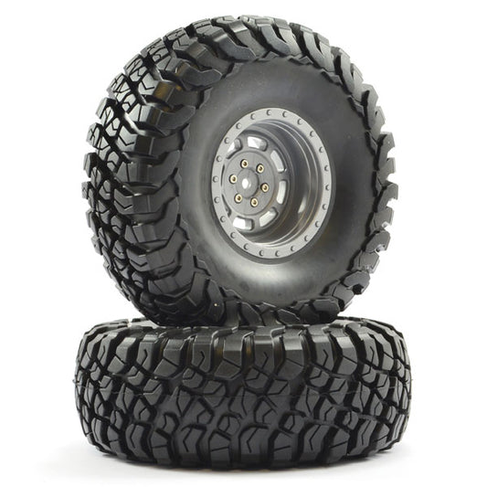 FTX Mauler 2.2" All Terrain Tyres Pre-Glued On Grey Wheels FTX8766G