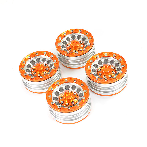 Fastrax Aluminum Beadlock 1.9" Wheels - Orange (4Pc) FAST0139O