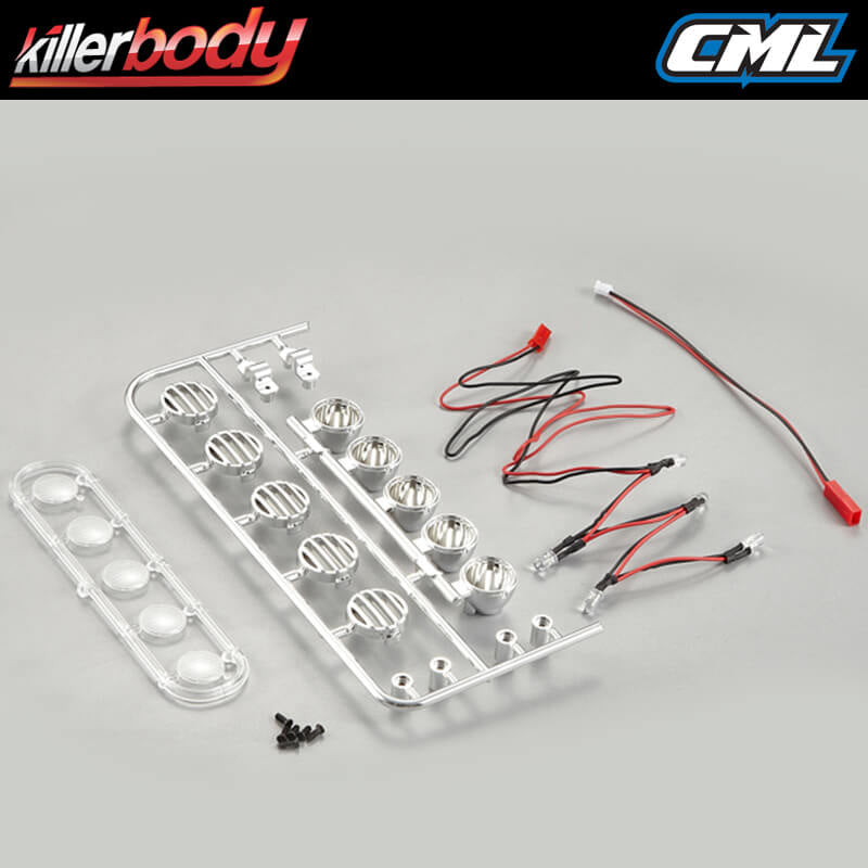 Killerbody Chrome Spot Lights w/Led Unit Set (5) KB48511