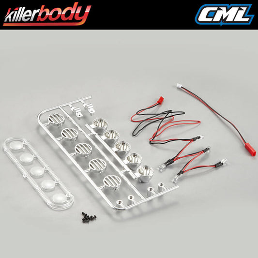 Killerbody Chrome Spot Lights w/Led Unit Set (5) KB48511
