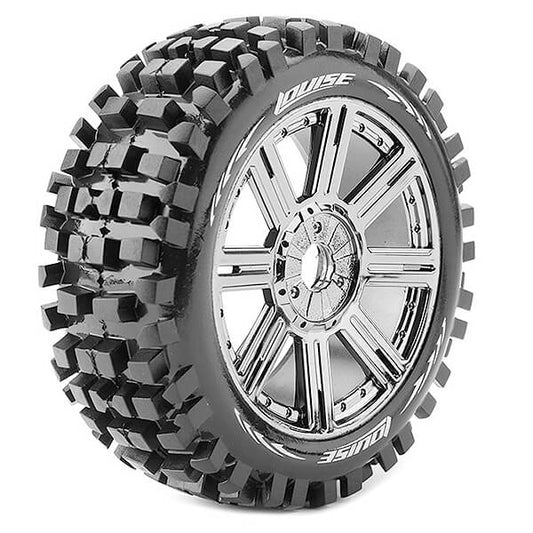 Louise RC B-Ulldoze 1:8 Fr/Rr Soft Hex 17mm Spoke Chrome L-T324SBC
