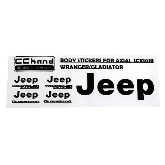RC4WD Metal Logo Decal Sheet for Axial 1:10 SCX10 III Jeep (Gladiator/Wrangler) (Black)