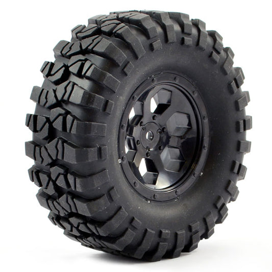FTX Outback Pre-Mounted 6Hex/Tyre (2) - Black FTX8170B