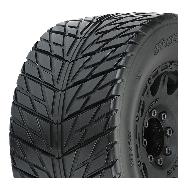 Proline Street Fighter 3.8" Belted Tires Mounted On Raid Black Wheels 8X32 Hex 17mm PL10167-10