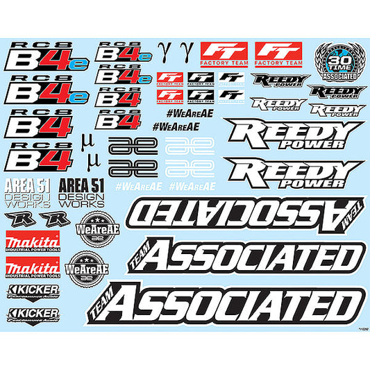 Team Associated RC8B4 Decal Sheet AS81588