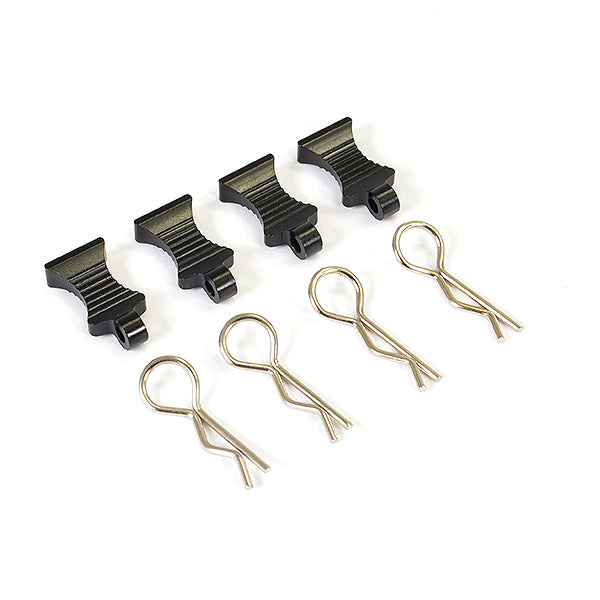 Fastrax Pro Aluminium Easypull Tabs & Bodyclips (4Pc) - Black FAST206ABK