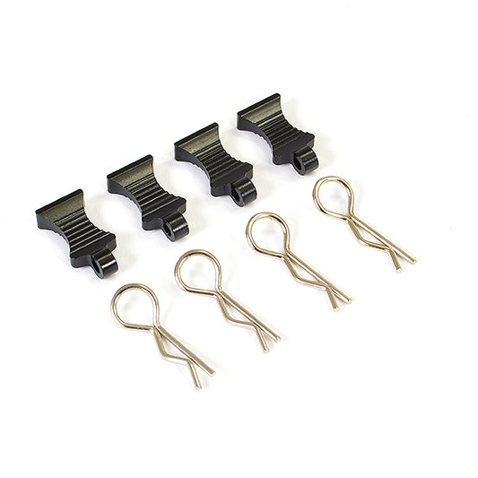 Fastrax Pro Aluminium Easypull Tabs & Bodyclips (4Pc) - Black FAST206ABK