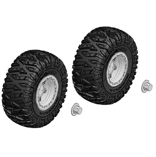 Corally Tyre and Rim Set Truck Chrome Rims 1 Pair C-00250-092-C