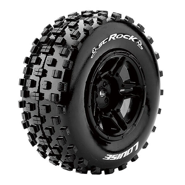 Louise RC Sc-Rock 1:10 Fr/Rr Soft Arrma Senton 6S Hex 17mm Black L-T3229SBM