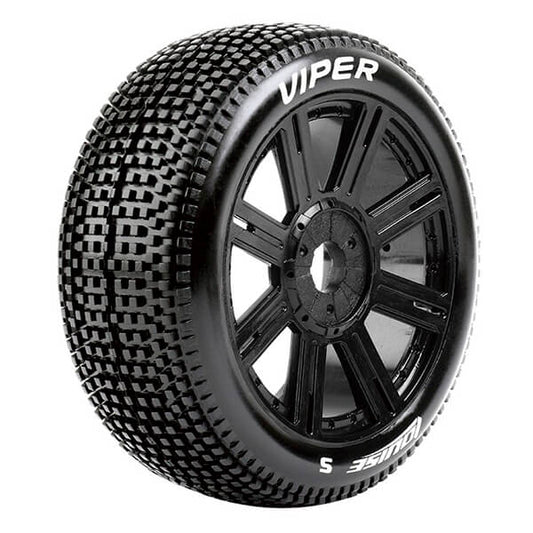 Louise RC B-Viper 1:8 Fr/Rr Super Soft Hex 17mm Spoke Black L-T3194VB
