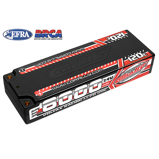 Corally Voltax 120C LiPo Battery 8000mAh 7.4V Stick 2S 4mm Bullit C-49523
