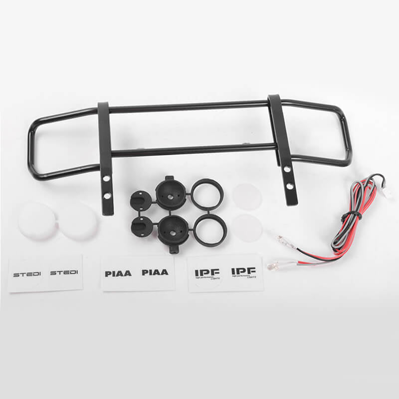 RC4WD Command Front Bumper w/White Lights & Light Kit Set for Traxxas Mercedes-Benz G63 Amg 6X6