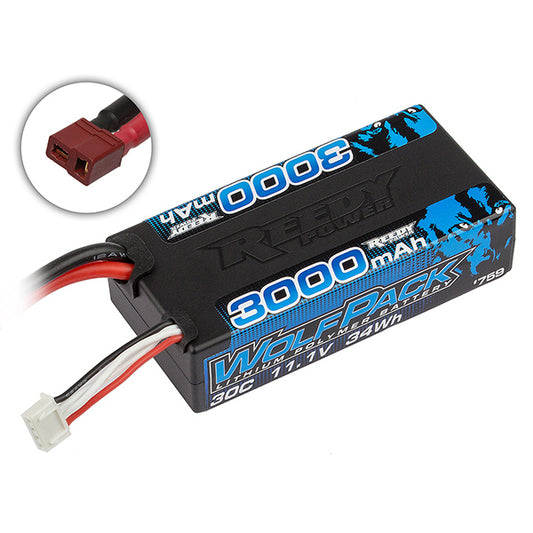 Reedy Wolfpack LiPo 3000mAh 30C 11.1V Shorty w/T-Plug AS759