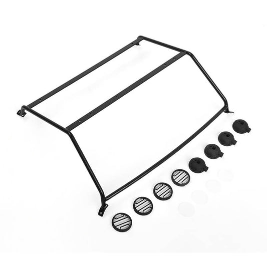 RC4WD Exterior Steel Roll Cage w/Lights for Vanquish VS4-10 Origin Halfcab Body (Black)