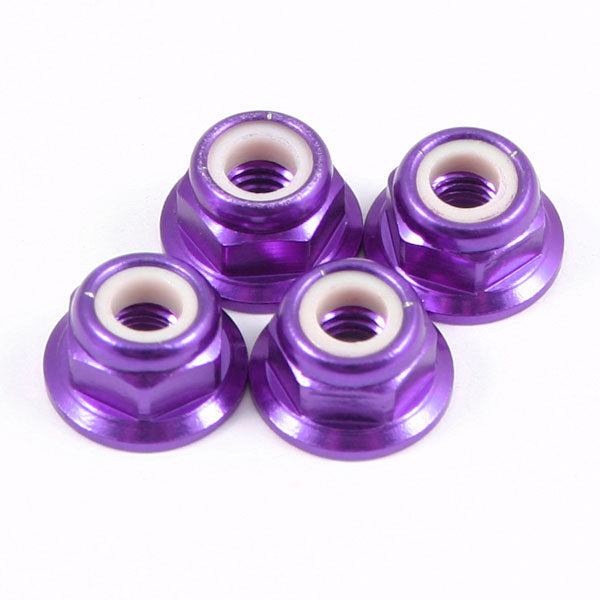 Fastrax M4 Purple Flanged Locknuts (4pcs) FTM4PUF