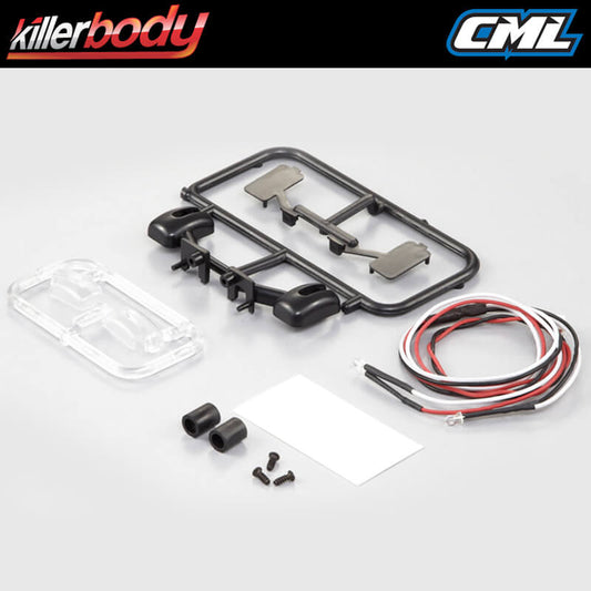 Killerbody Wing Mirror Type "E" w/Led Unit Set 1:10 Truck KB48229