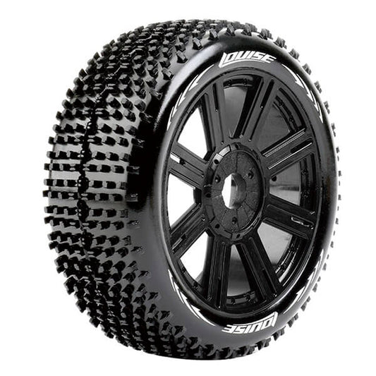 Louise RC B-Hornet 1:8 Fr/Rr Super Soft Hex 17mm Spoke Black L-T3150VB