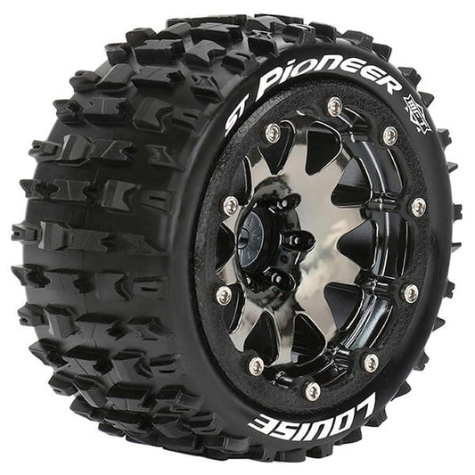 Louise RC St-Pioneer 1:10 Soft Bead-Lock/1/2 Offset Hex 12M Black Chrome L-T3312SBCH