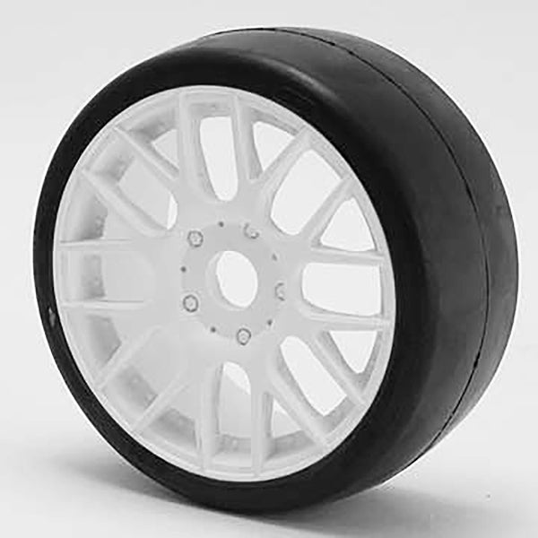 Sweep 1:8 GT R2 Pro Compound Slick Glued 50Deg/White Wheel GTR2-50EW16P