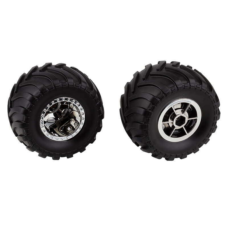 Team Associated MT12 Wheels/Tyres Chrome (Pr) AS41104