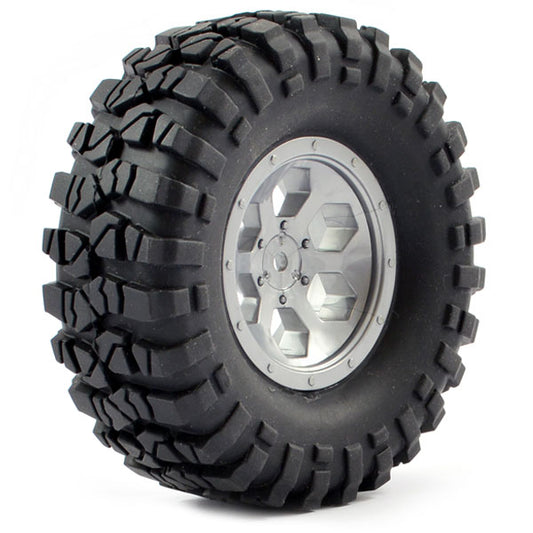 FTX Outback Pre-Mounted 6Hex/Tyre (2) - Grey FTX8170G