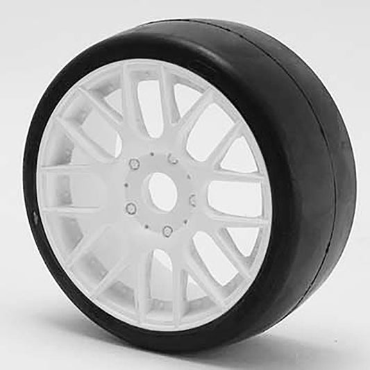 Sweep 1:8 GT R2 Pro Compound Slick Glued 45Deg/White Wheel GTR2-45EW16P